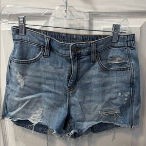 aerie Light Blue Distressed Denim Jean Shorts